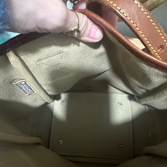 DOONEY & BOURKE Canvas Leather Bucket Tote Bag with solid brass hardware - Picture 4 of 8